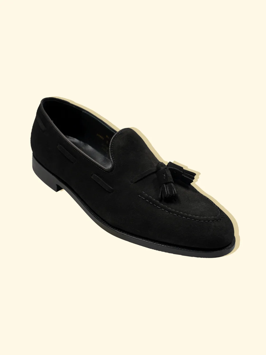 Best The Anthology Bloomsbury Tassel Loafers by Crockett & Jones for - Black Suede