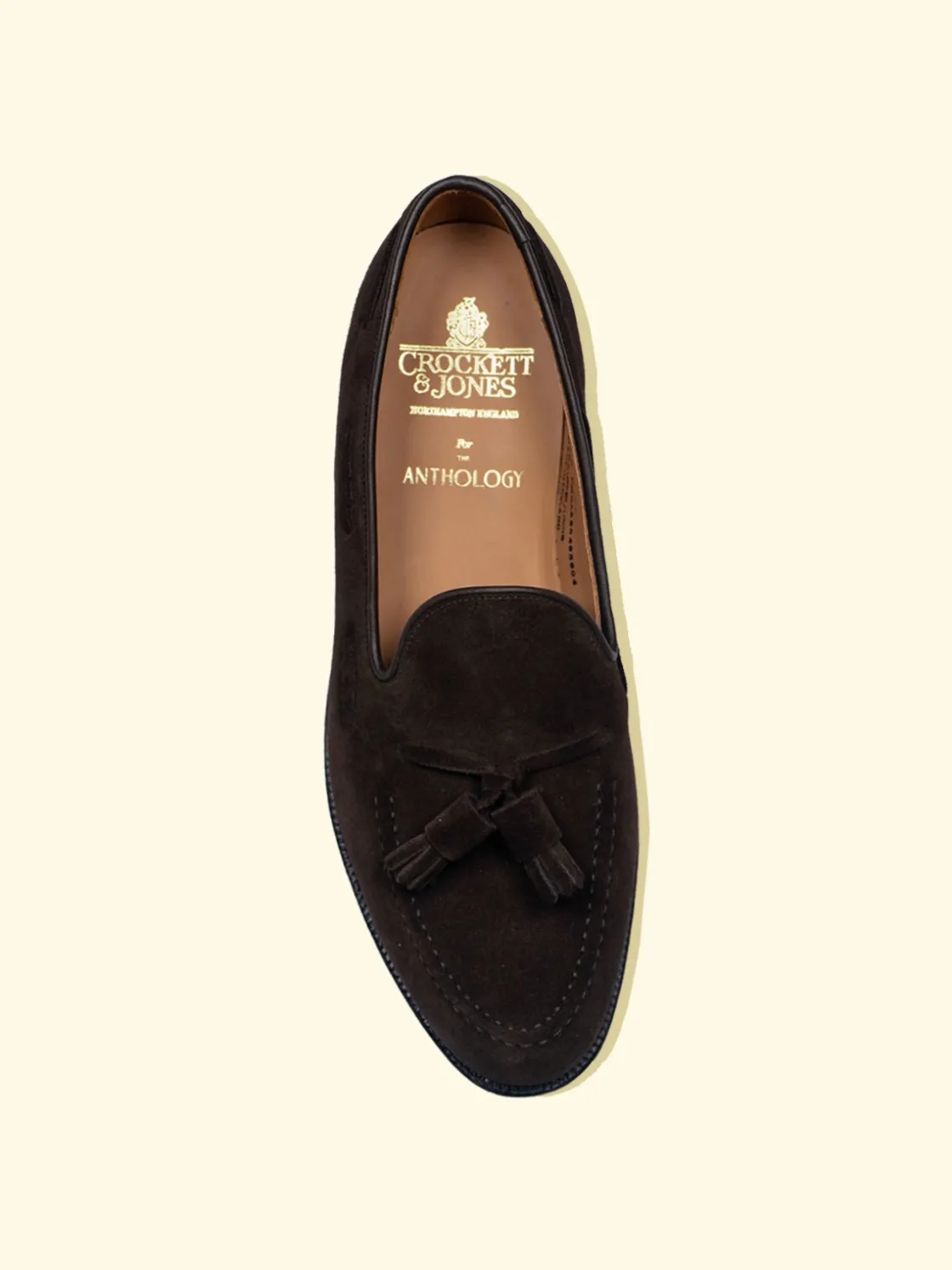 New The Anthology Bloomsbury Tassel Loafers by Crockett & Jones for - Dark Brown Suede