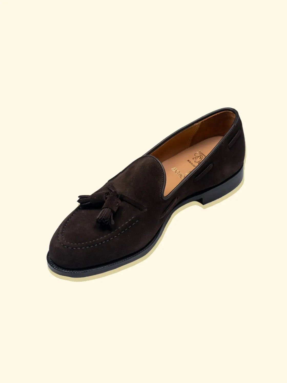 New The Anthology Bloomsbury Tassel Loafers by Crockett & Jones for - Dark Brown Suede