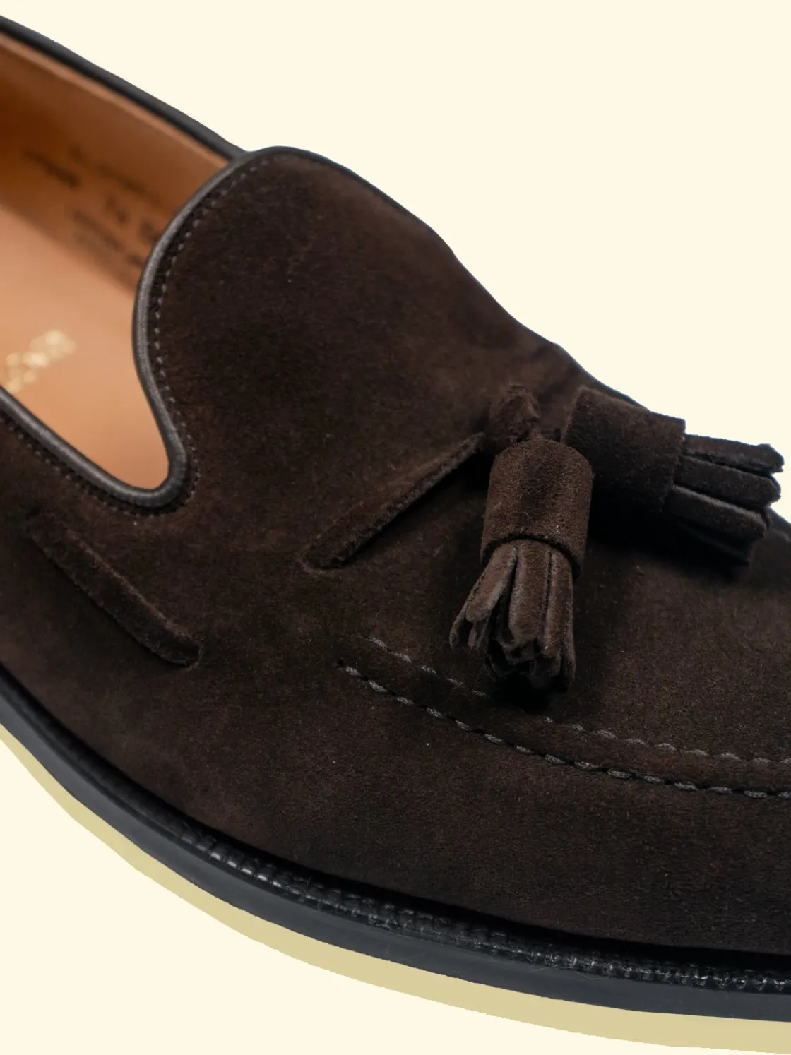 New The Anthology Bloomsbury Tassel Loafers by Crockett & Jones for - Dark Brown Suede