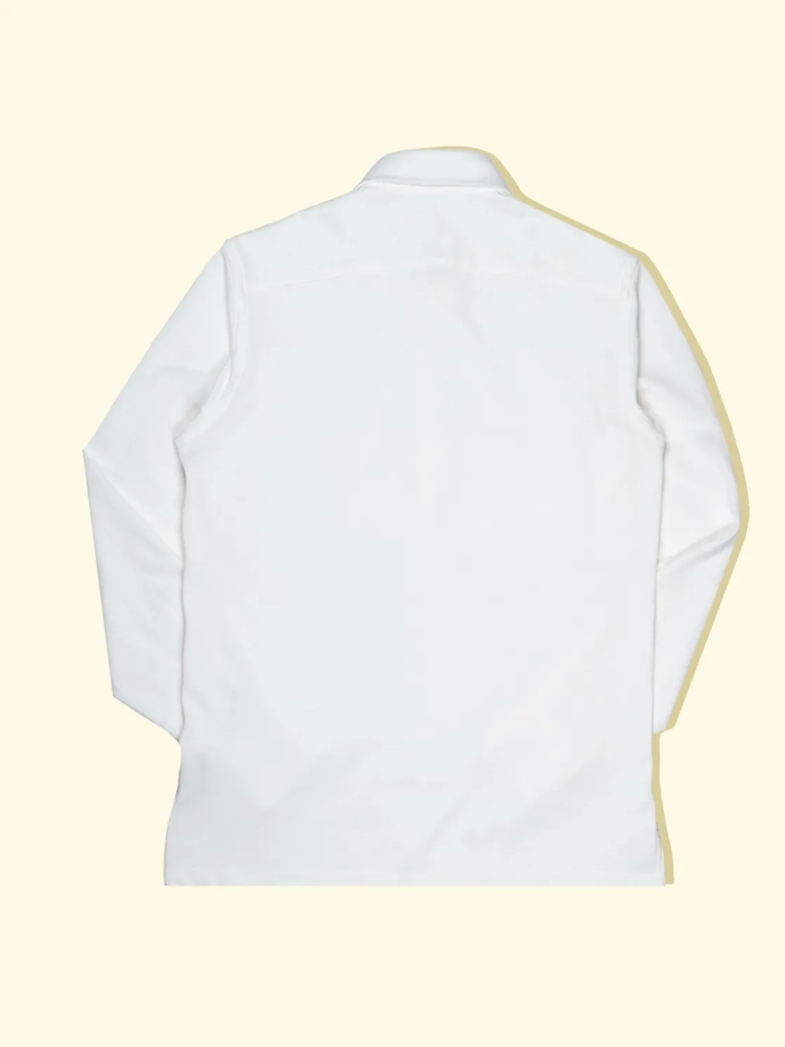 Cheap The Anthology Pique Long Sleeve Spread Collar Polo - White